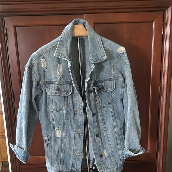 Talula Jackets & Blazers - Talula Light Blue Distressed Jean Jacket